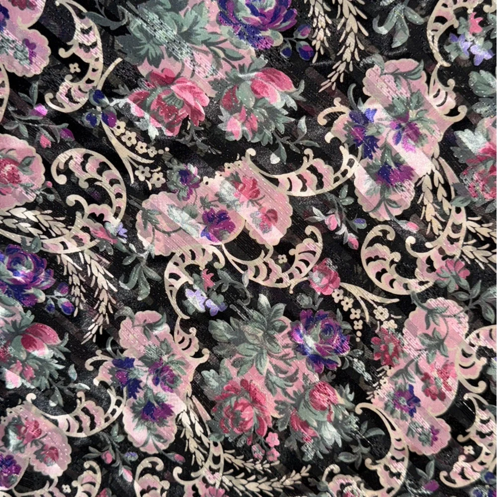 VTG EUC 💜Val Mode Floral Patterned Slip Chemise Dress - Picture 3 of 4